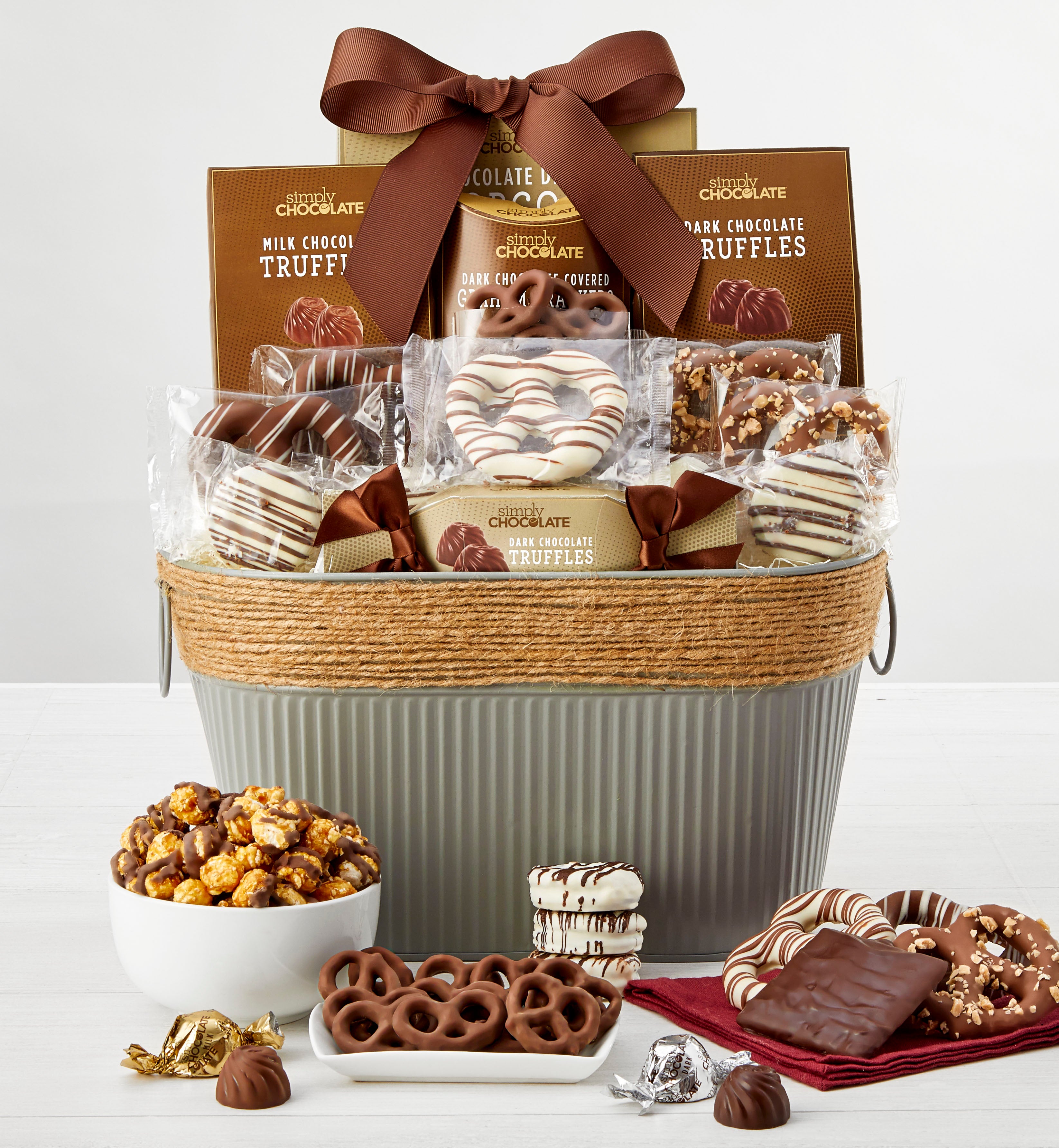 Simply Chocolate Snacking Favorites Basket Grande